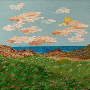 Sunset by the Seaside Acrylic Painting 12 x 12